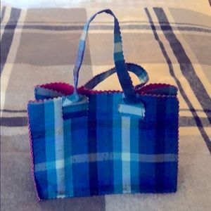New Sarah Shaw raw silk plaid bag